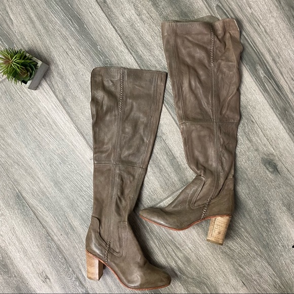 Free People Taupe/ Grey Over the Knee boots size 38 - Picture 3 of 15